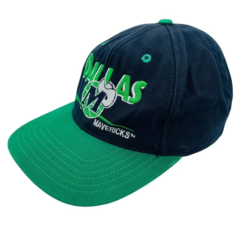 Rare 1990s Vintage Dallas Mavericks NBA Basketball Snapback Hat Cap TWINS USA